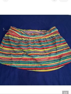 ATHLETA Multicolor Built In Brief Skirt Swim Bottom Size Small